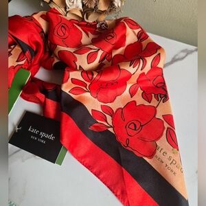 Kate Spade Roses Silk Scarf NWT 76×76